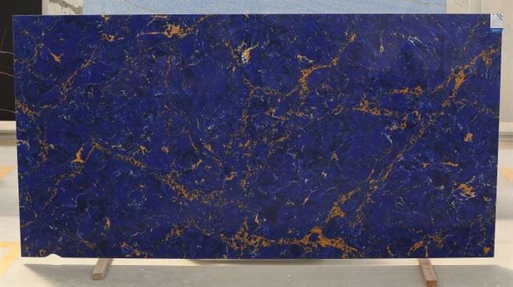 Dark Blue Quartz with Gold Veins Wall Cladding