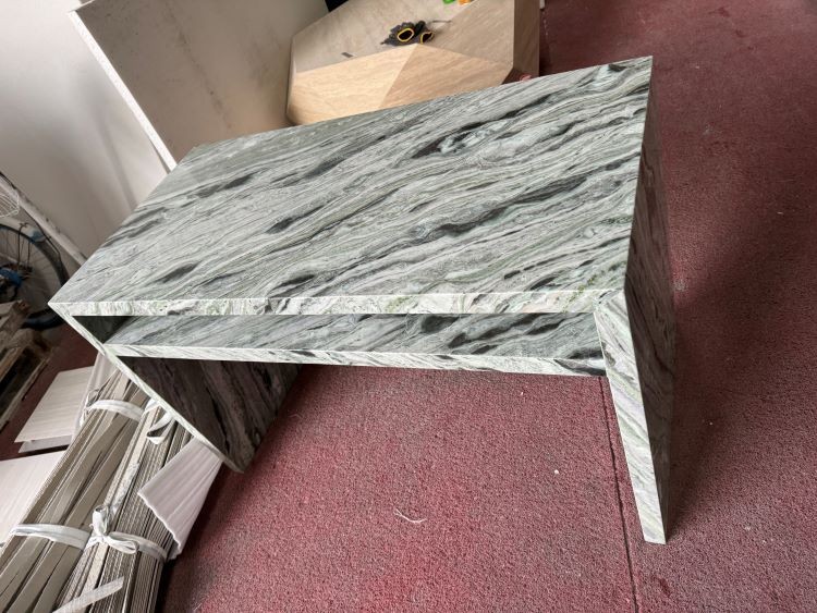 Shangri La Jade Green Marble Console Table